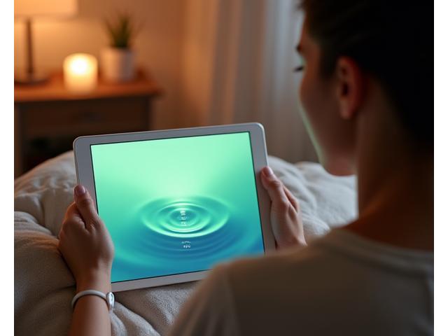 Osoba praktikuje meditaciju koristeći mobilnu aplikaciju.